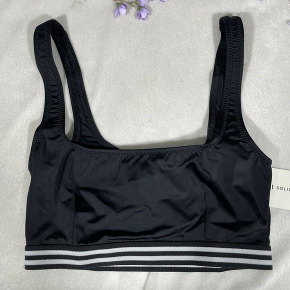 NWT Solid & Striped Kayla Black Bikini Top Small - Picture 4 of 9